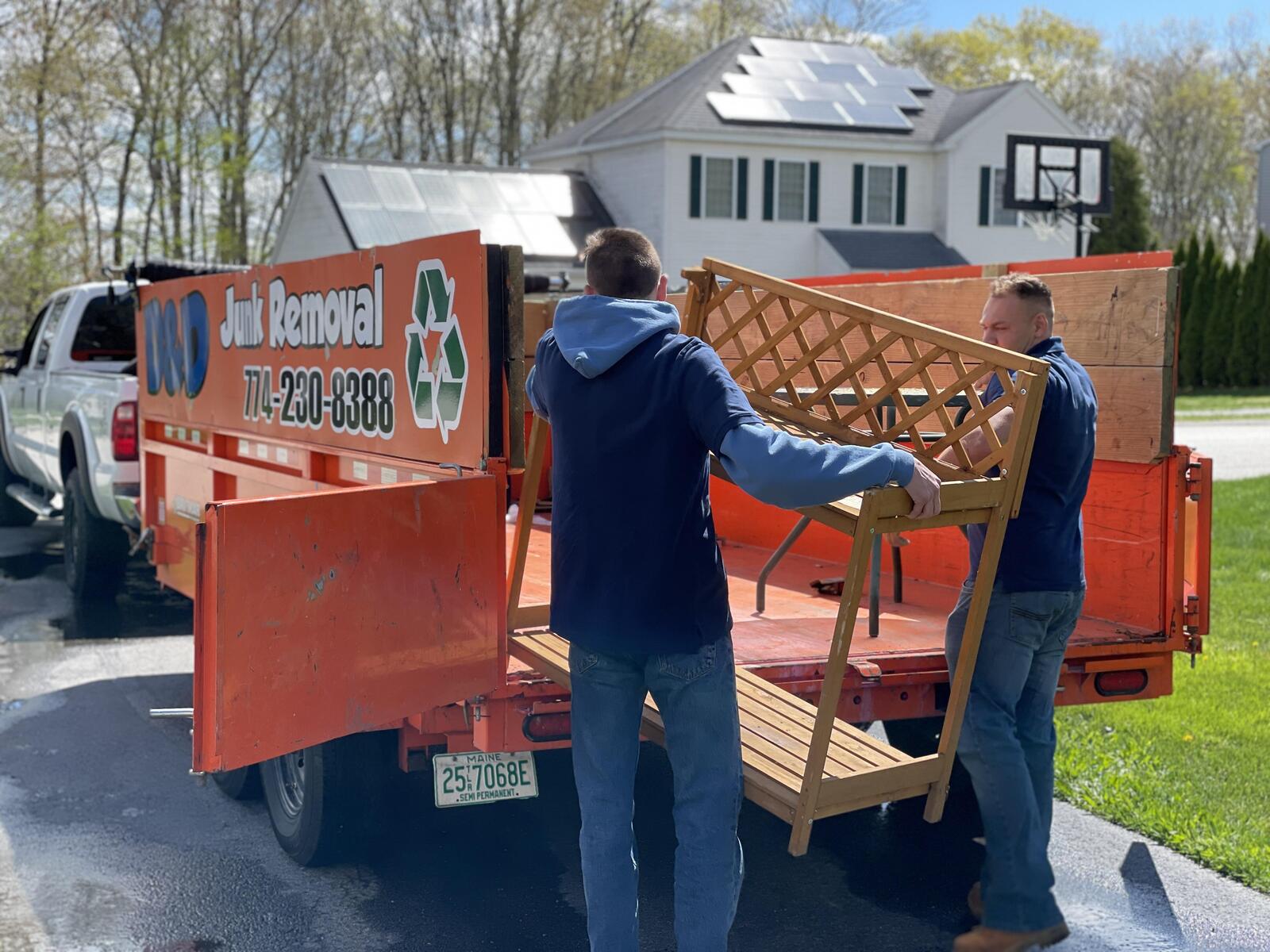 D&D Junk Removal crew on a job in Worcester County